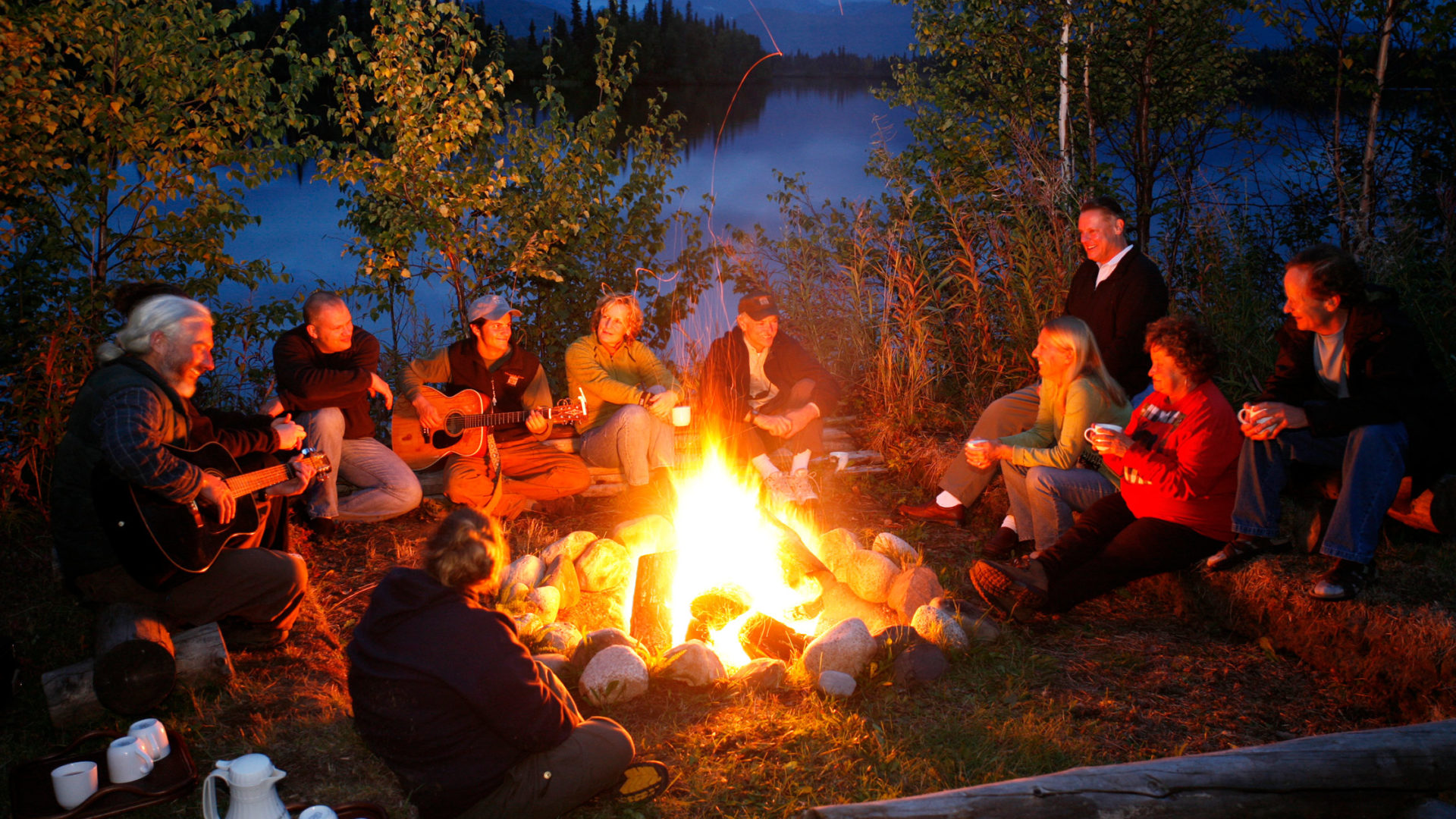 Indians sitting around Fire